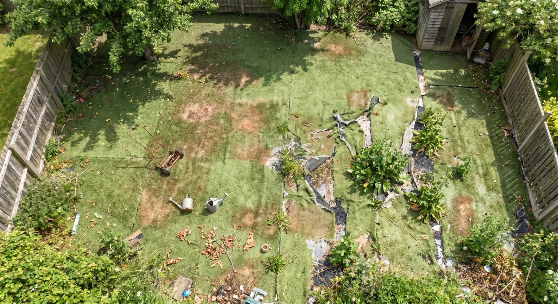 Turf before cleaning