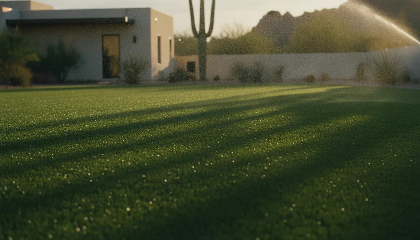 Clean artificial turf lawn in Gilbert, Arizona